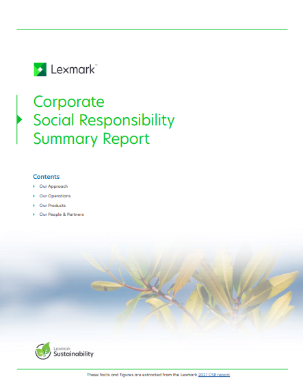 Corporate Social Responsibility Summary Report