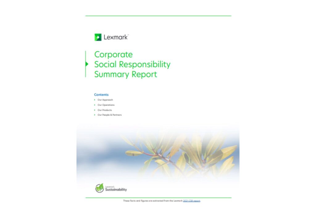 Corporate Social Responsibility Summary Report